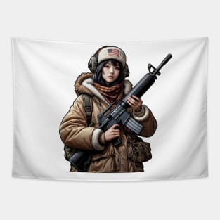 Tactical Girl Tapestry