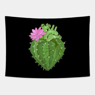 Cactus shape Heart and succulent plant flower, Prickly Heart, succulent lover, Plant lover Tapestry