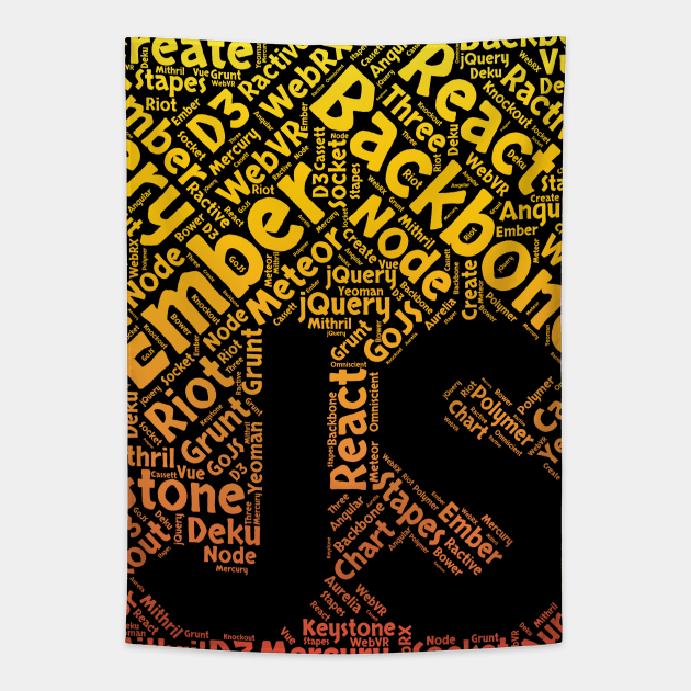 JavaScript Shirt | JS Framework Orange Yellow Gradient Tapestry by TeesByJay