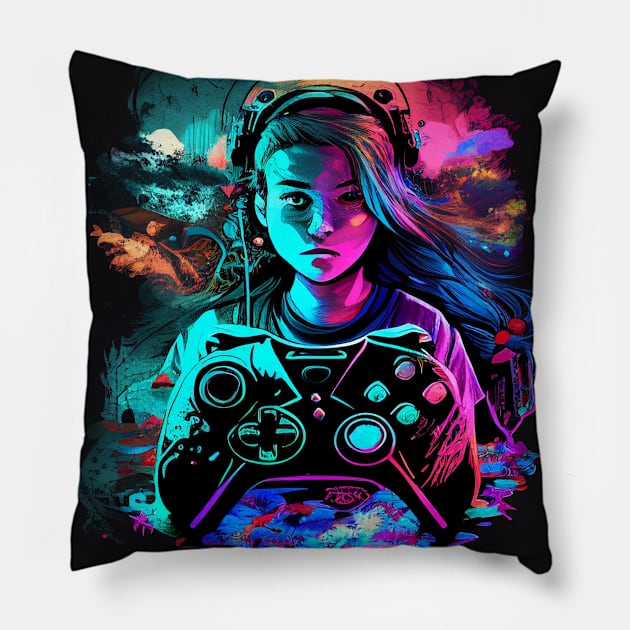 Gamer Pillow by Sanzida Design