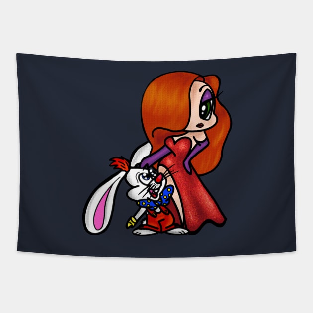 Roger and Jessica Rabbit Tapestry by Shoryotombo