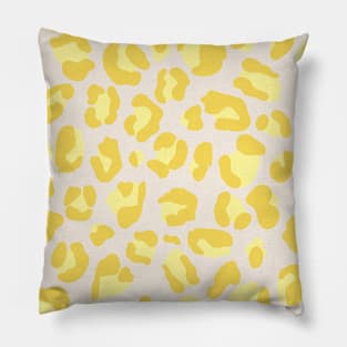 Yellow and Pastel Yellow Leopard Print Pillow