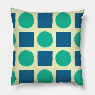 Square and Circle Seamless Pattern 016#001 Pillow