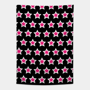 Abiyram | Black and Pink Stars Pattern Tapestry