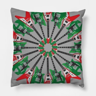 Electric Guitar Wreath - Christmas Guitar design Pillow