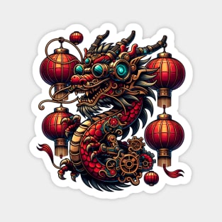 Steampunk Chinese New Year Dragon Magnet