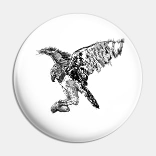 Harpy Eagle Ink Drawing Pin