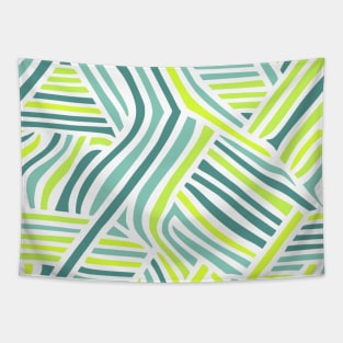 Lines Green Gradation Abstract Art Tapestry