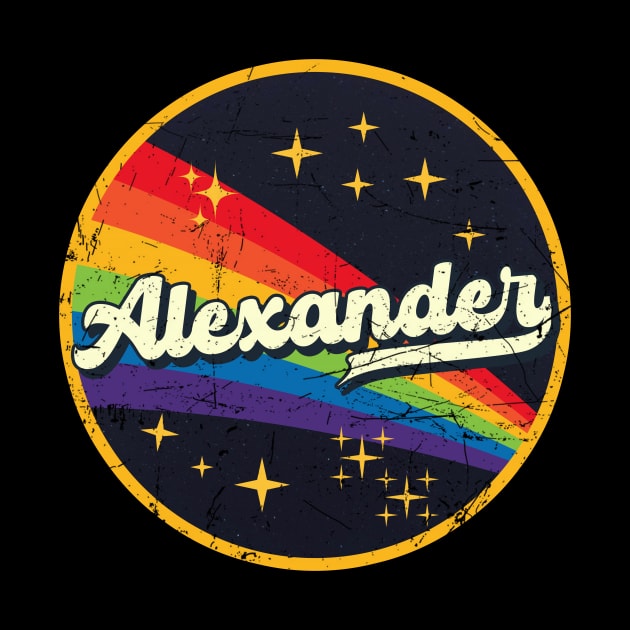 Alexander // Rainbow In Space Vintage Grunge-Style by LMW Art
