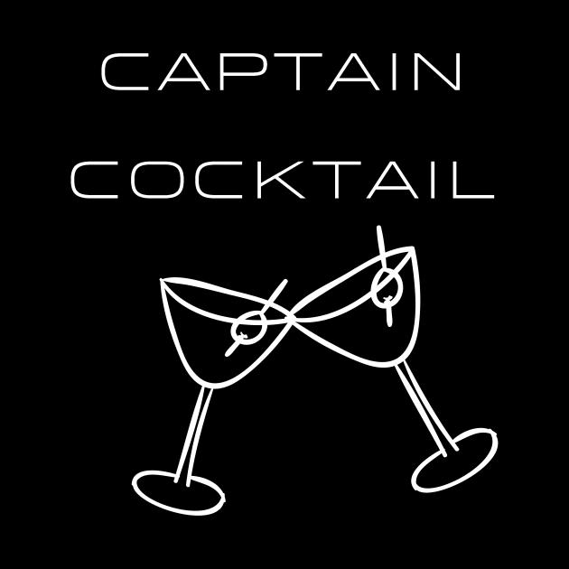 Captain Cocktail Typography White Design by Stylomart