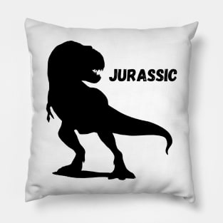 beautiful black dinosaur Pillow