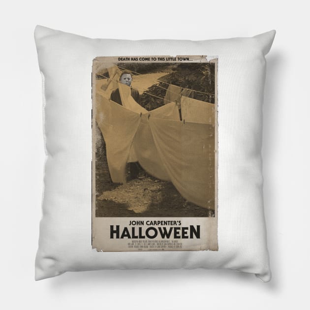 Halloween Movie Poster Tee Pillow by trevorduntposterdesign