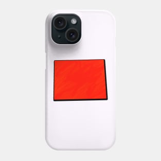 Bright Red Wyoming Outline Phone Case