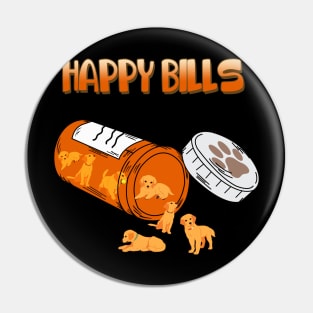 Happy Pills Golden Retriever,Miniature Golden Retriever Dog Owner Pin