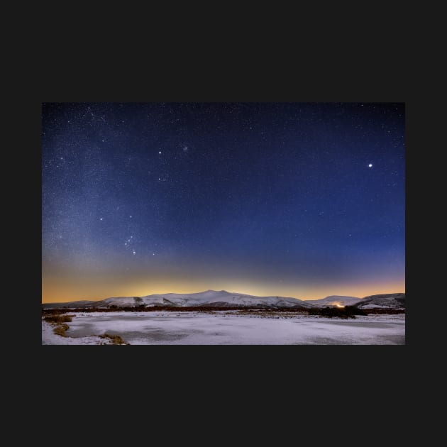 Pen y Fan and Corn Du at Night by dasantillo