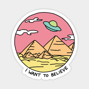 Pyramid X-files Egyptian alien ufo desert 90s retro Magnet