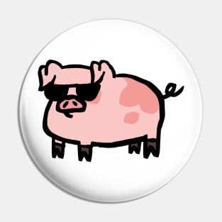 Cute Cartoon Piggy Too Cool Pin