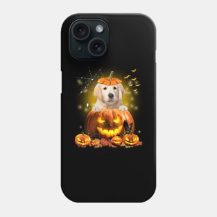 Golden Retriever Spooky Halloween Pumpkin Dog Head Phone Case