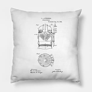 Steam Boiler Vintage Patent Hand Drawing Pillow