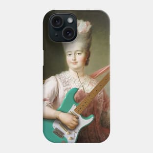 Girl with Guitar - Moody Maximalism Oil Painting Phone Case