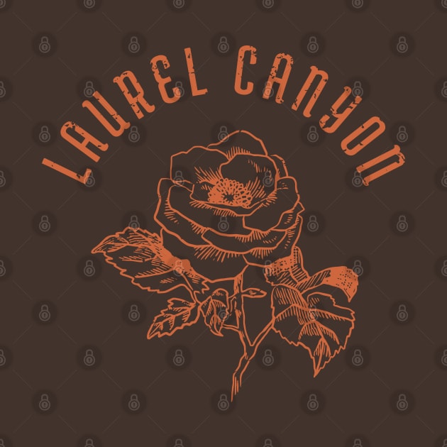 Laurel Canyon rose - orange print by retropetrol