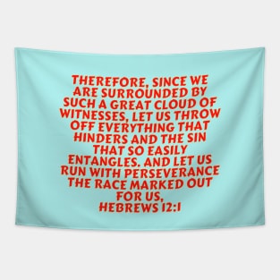 Bible Verse Hebrews 12:1 Tapestry