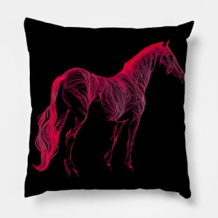 Equestrian Art Red Silhouette Horse Lover Cowgirl Pillow