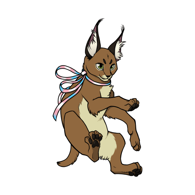 Transgender Pride Caracal (Trans Floppa) by saltuurn