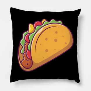 Taco cartoon Pillow