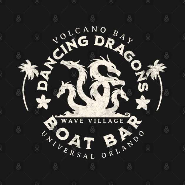 Distressed Dancing Dragons Boat Bar Orlando Florida Water Park by Joaddo