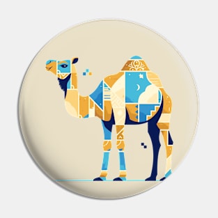 Geometrical Colorful Camel. Adorable Mosaic Cute Kawaii Simple Animal Pin