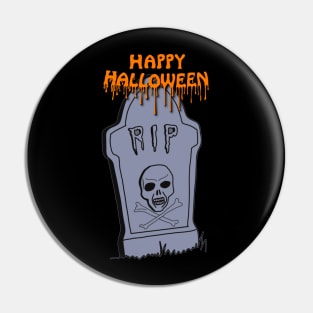 Happy Halloween RIP - orange Pin