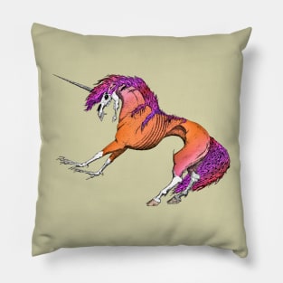 Fire Unicorn Pillow
