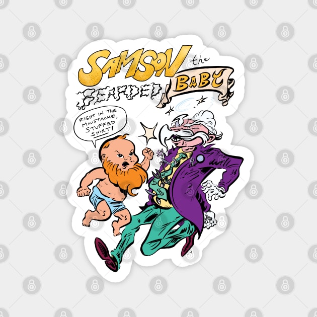 Samson the Bearded Baby Original Comic Design Magnet by captainhuzzah