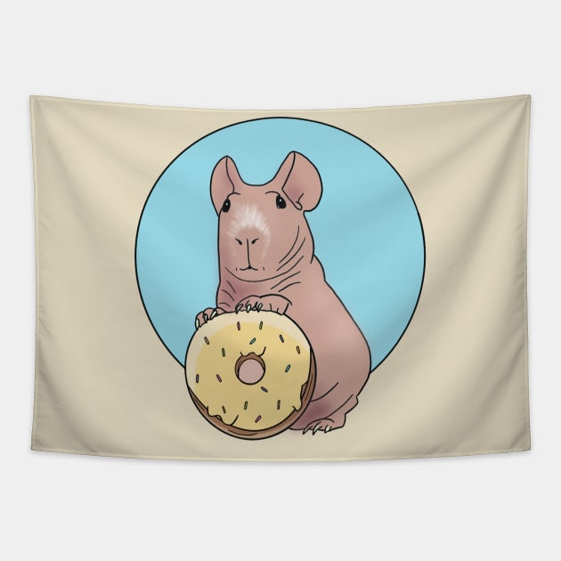 Skinny Pig With Doughnut Tapestry by BasicBeach