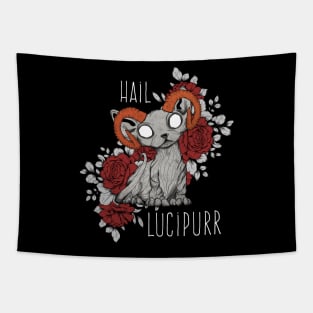 Hail Lucipurr kitten demon Tapestry