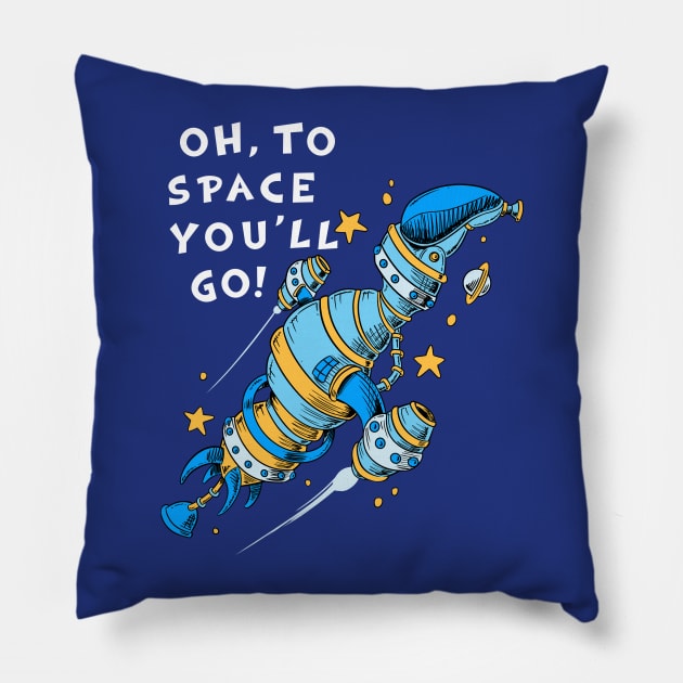 Oh, To Space! Pillow by stevenlefcourt