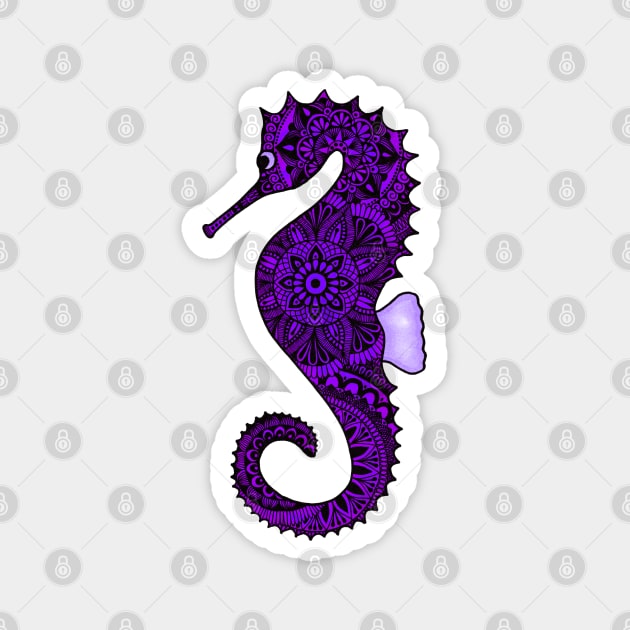 Seahorse (purple) Magnet by calenbundalas