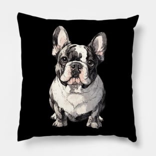 Black and White Merle French Bulldog Pillow