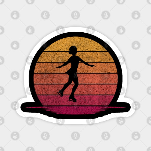 Awesome Funny Ice skating Gift - Hobby Silhouette Sunset Design Magnet by mahmuq