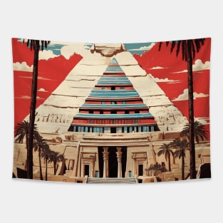 Egyptian Temple Vintage Poster Tourism Tapestry