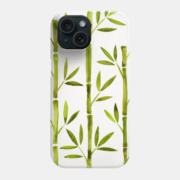 Green Bamboo Phone Case by CatCoq