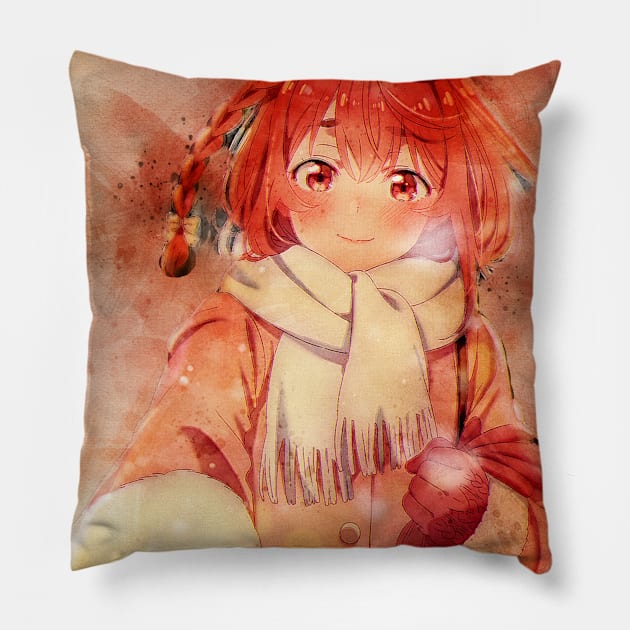 Sakurasawa Sumi Anime Watercolor Pillow by Isamu Studio