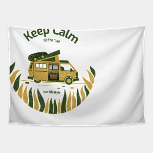 Keep Calm. Hit the Road Tapestry