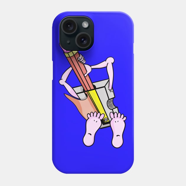 Funny Cartoon Pencil Sharpener Phone Case by mailboxdisco