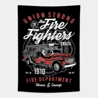 Union Strong Fire Fighter Tapestry