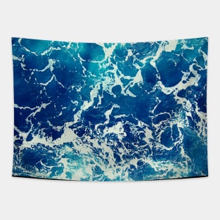 Blue Ocean Waves Tapestry