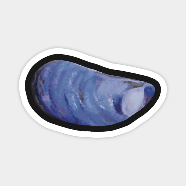 Blue Mussel Shell Magnet by Griffelkinn