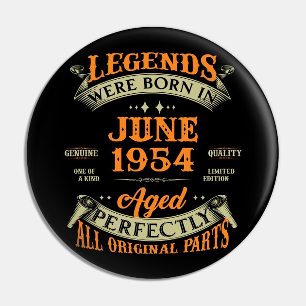 69th Birthday Gift Legends Born In June 1954 69 Years Old Pin by Che Tam CHIPS