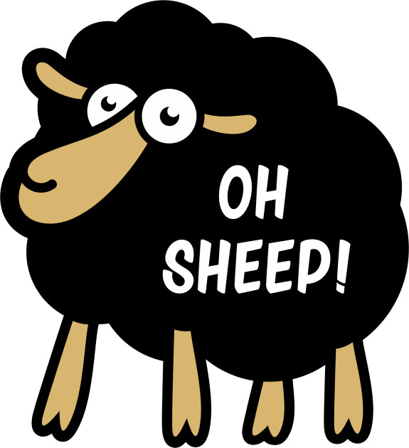 Funny Black Sheep Kids T-Shirt by S_Art Design